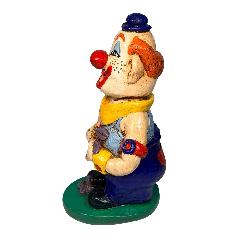 Vintage Clown Figurine 1979 Folk Art MCM Rare Collectible Hand Painted Ceramic - Picture 4 of 11